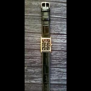 Authentic Pierre Lucerne Slim Quartz Mens Ebony‎ Tank Watch